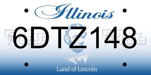 6DTZ148 Illinois License Plate