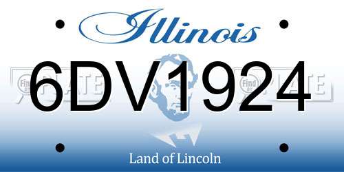 6DV1924 Illinois License Plate