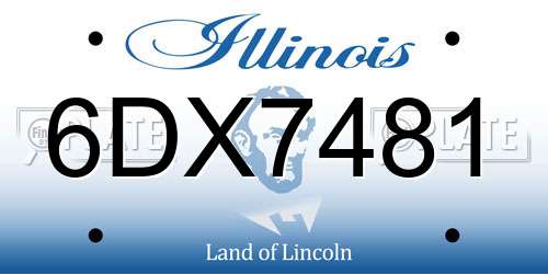 6DX7481 Illinois License Plate