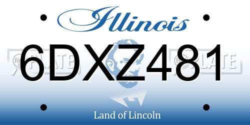 6DXZ481 Illinois License Plate