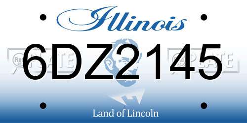 6DZ2145 Illinois License Plate
