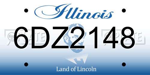 6DZ2148 Illinois License Plate