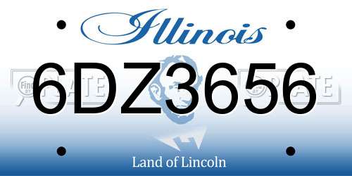 6DZ3656 Illinois License Plate