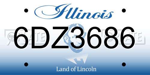 6DZ3686 Illinois License Plate
