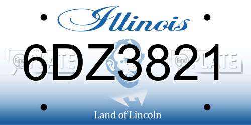 6DZ3821 Illinois License Plate