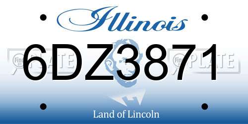 6DZ3871 Illinois License Plate