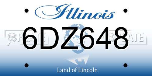 6DZ648 Illinois License Plate
