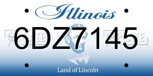 6DZ7145 Illinois License Plate