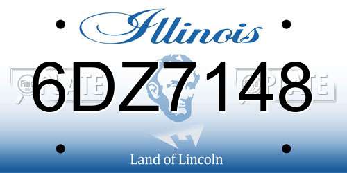 6DZ7148 Illinois License Plate