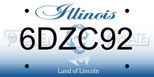 6DZC92 Illinois License Plate