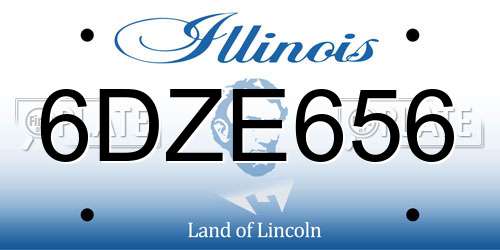 6DZE656 Illinois License Plate