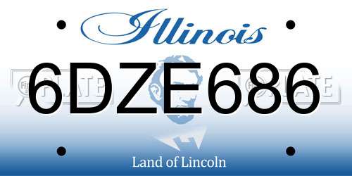 6DZE686 Illinois License Plate
