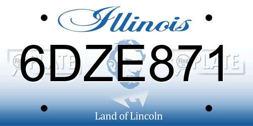 6DZE871 Illinois License Plate