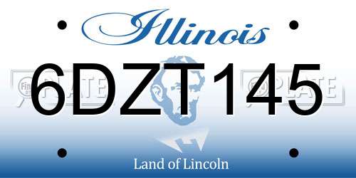 6DZT145 Illinois License Plate