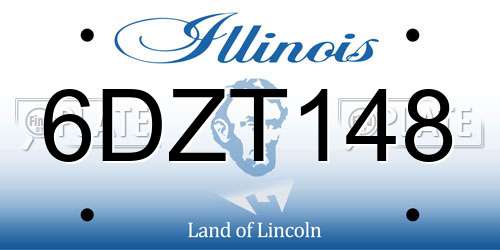 6DZT148 Illinois License Plate