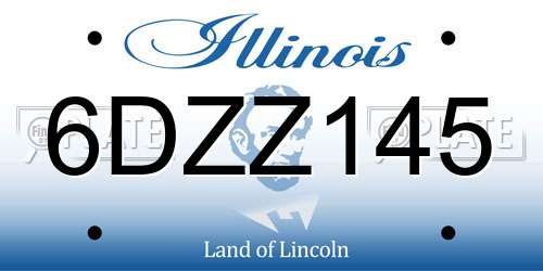 6DZZ145 Illinois License Plate