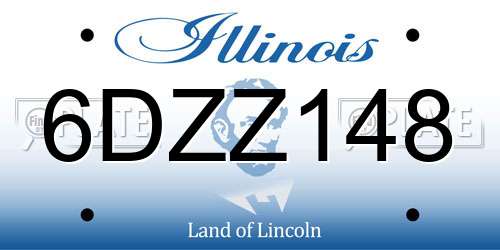 6DZZ148 Illinois License Plate