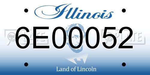 6E00052 Illinois License Plate