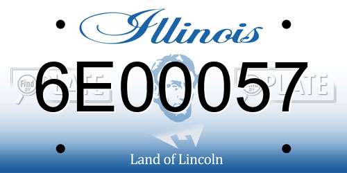 6E00057 Illinois License Plate