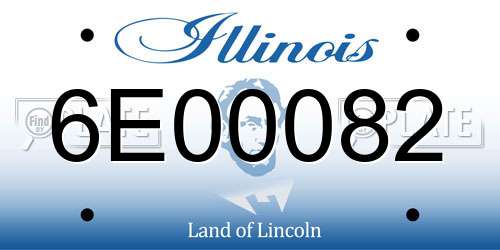 6E00082 Illinois License Plate