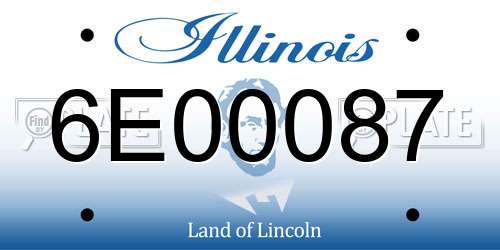 6E00087 Illinois License Plate