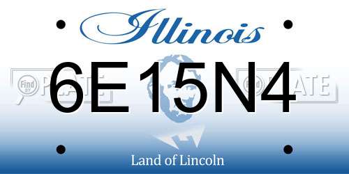 6E15N4 Illinois License Plate
