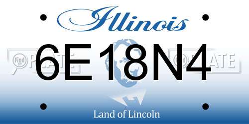 6E18N4 Illinois License Plate