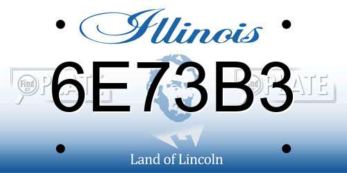 6E73B3 Illinois License Plate