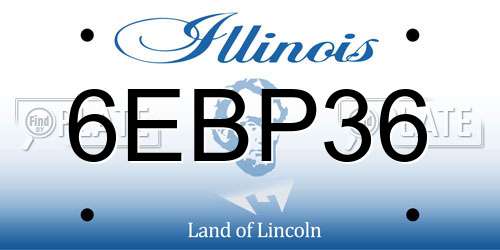 6EBP36 Illinois License Plate
