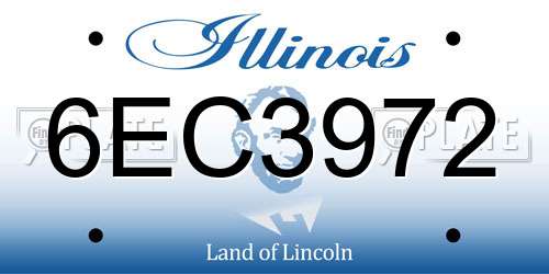 6EC3972 Illinois License Plate