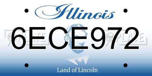 6ECE972 Illinois License Plate
