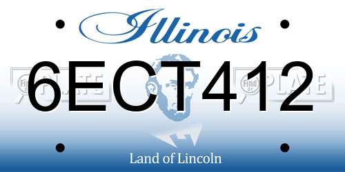6ECT412 Illinois License Plate