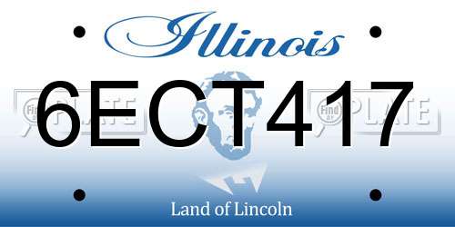 6ECT417 Illinois License Plate