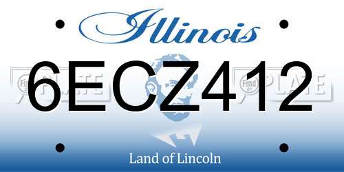 6ECZ412 Illinois License Plate