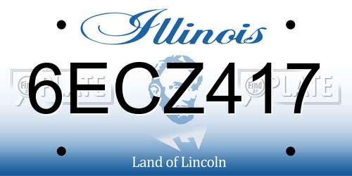 6ECZ417 Illinois License Plate