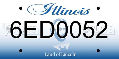 6ED0052 Illinois License Plate