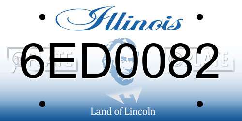 6ED0082 Illinois License Plate