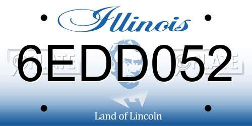 6EDD052 Illinois License Plate