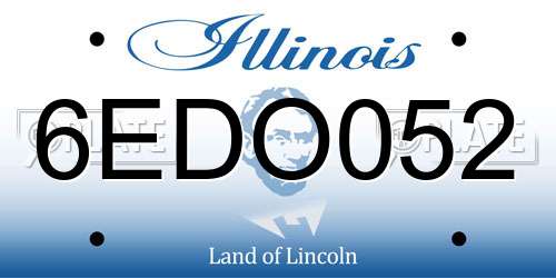 6EDO052 Illinois License Plate