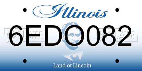 6EDO082 Illinois License Plate