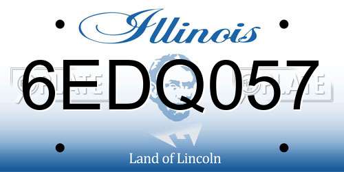 6EDQ057 Illinois License Plate