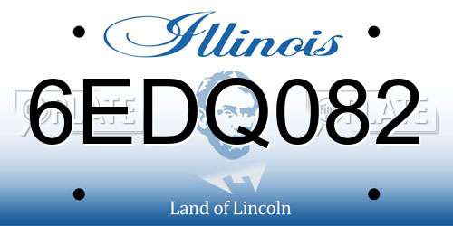 6EDQ082 Illinois License Plate