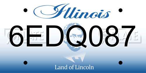 6EDQ087 Illinois License Plate