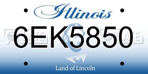 6EK5850 Illinois License Plate