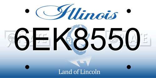 6EK8550 Illinois License Plate