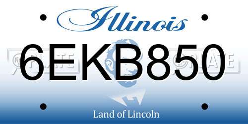 6EKB850 Illinois License Plate