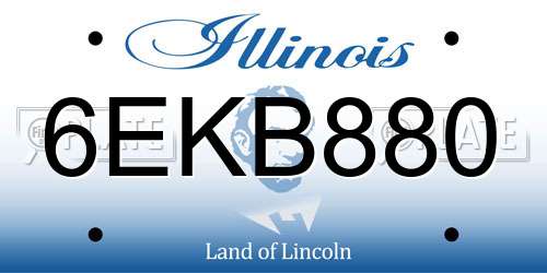 6EKB880 Illinois License Plate