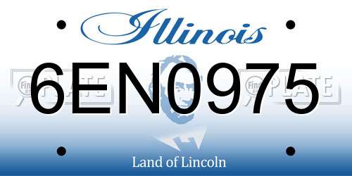 6EN0975 Illinois License Plate