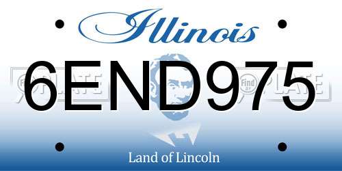 6END975 Illinois License Plate