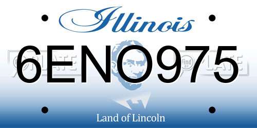 6ENO975 Illinois License Plate